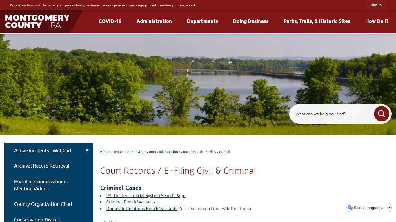 Court Records / E-Filing Civil & Criminal | Montgomery County, PA ...